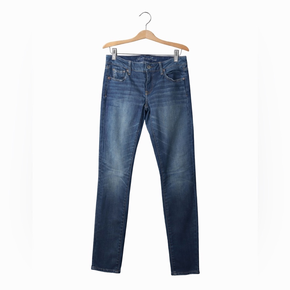 American Eagle Stretch Skinny Jeans Size 10 Medium Wash Distressed Y2K Denim
